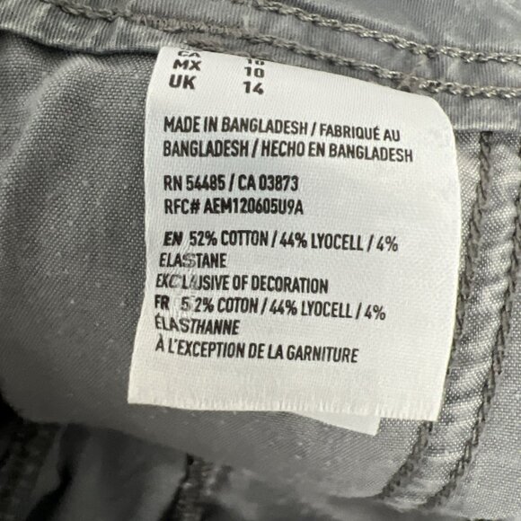 American Eagle Super Stretch Shortie Shorts Size 10 Solid Gray Pockets Zipper - Picture 7 of 12